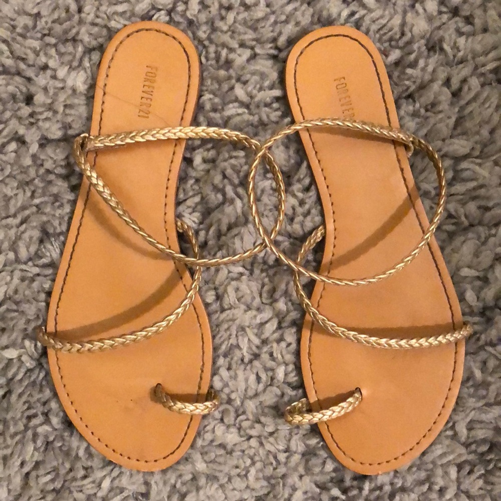 Gold wrap sandals